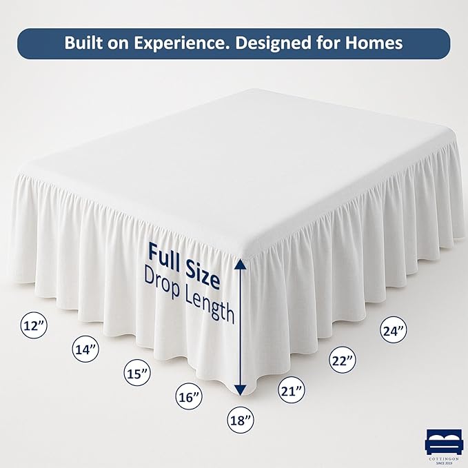 Microfiber Bed Skirt - Full - 14 in Drop