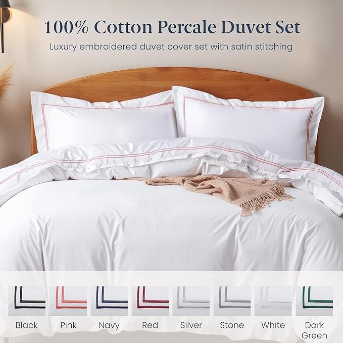 100% Cotton Duvet Cover Set - Queen - 90 x 90 in - 3 Piece