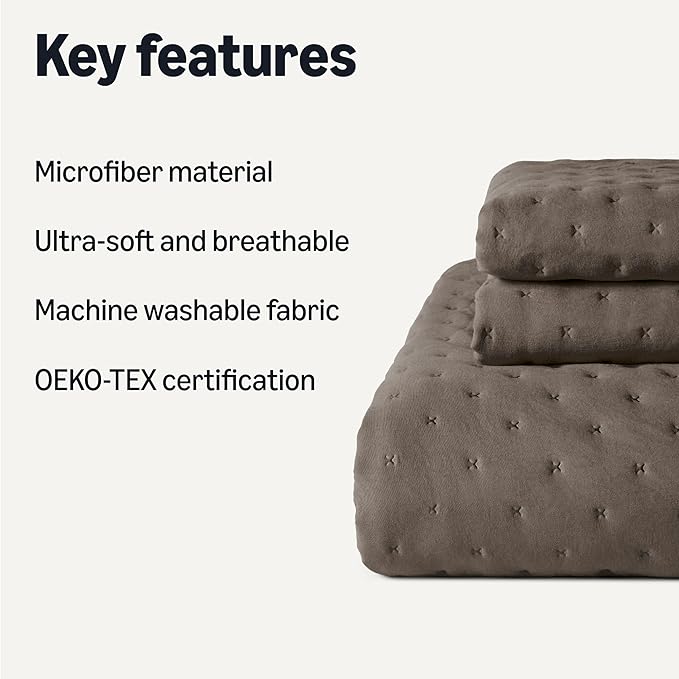 Microfiber Quilt Set - Queen - 3 Piece