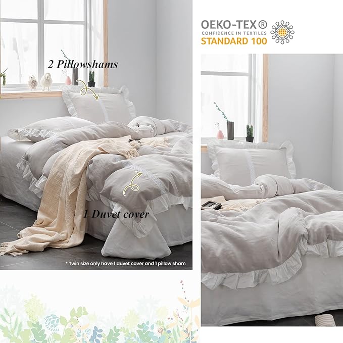 Linen Duvet Cover Set - Queen - 3 Piece