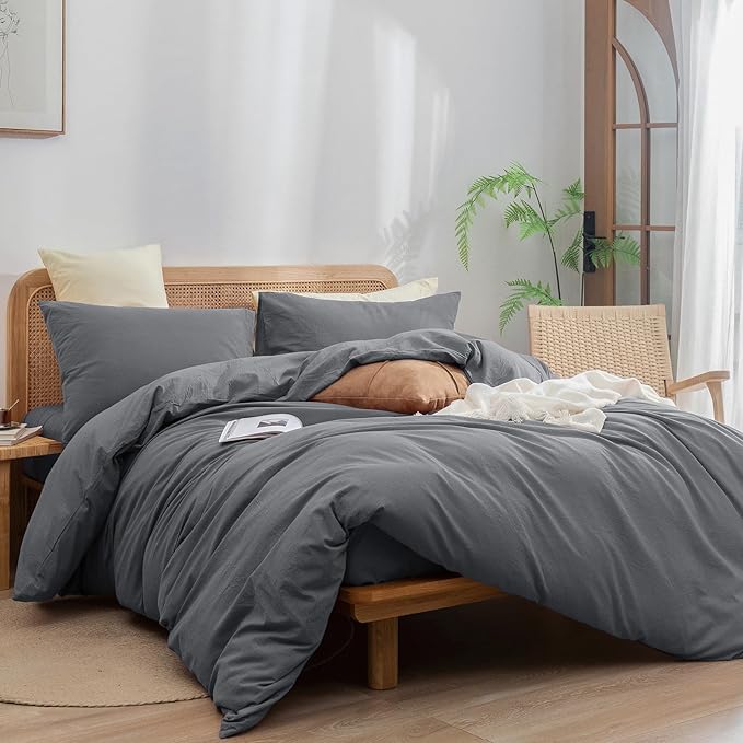 Linen Duvet Cover Set - King - 3 Piece