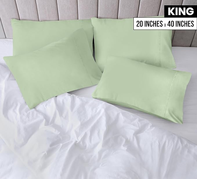 Microfiber Pillowcase Set - King - 20 x 40 in - 4 Pack
