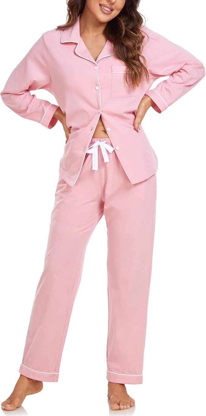 Women's 100% Cotton Pajama Set - Long Sleeve - 2 Piece