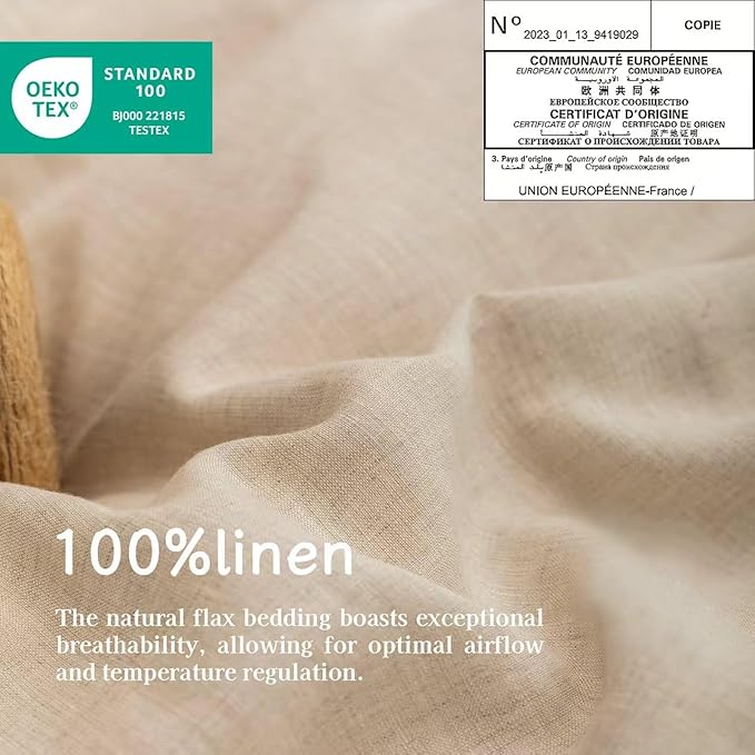 Linen Bed Sheet Set - King - 4 Piece
