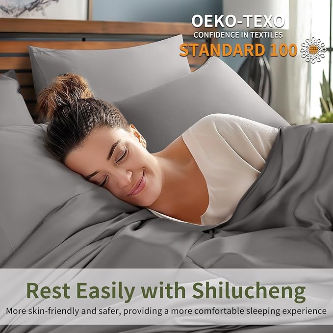 Bamboo Cooling Bed Sheet Set - King - 6 Piece