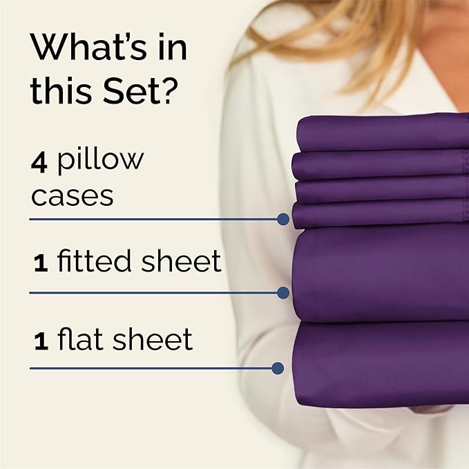 Cooling Bed Sheet Set - Queen - 16 in Deep Pocket - 6 Piece