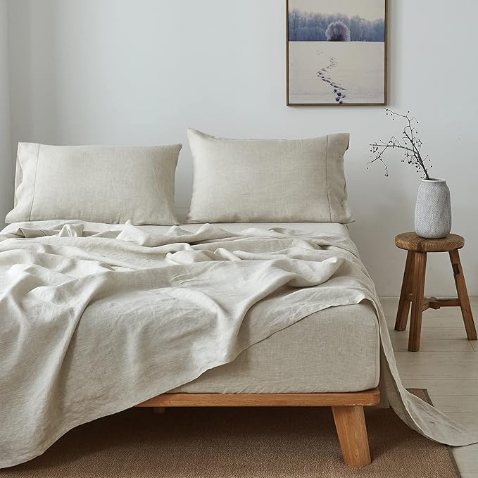 Linen Bed Sheet Set - Twin - 3 Piece