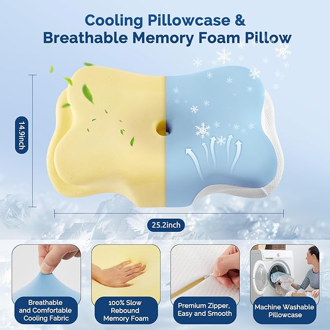 Memory Foam Cooling Bed Pillow