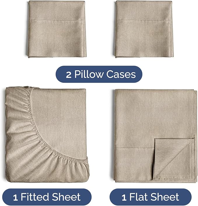 Cooling Bed Sheet Set - Twin XL - 16 in Deep Pocket - 4 Piece
