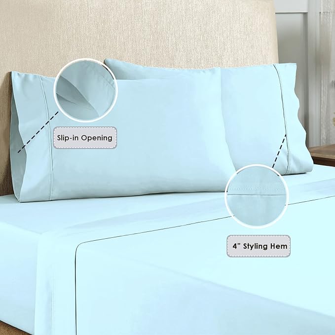 100% Cotton Pillowcase Set - Queen - 2 Piece