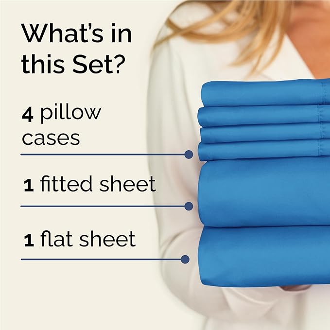 Cooling Bed Sheet Set - Full - 16 in Deep Pocket - 6 Piece