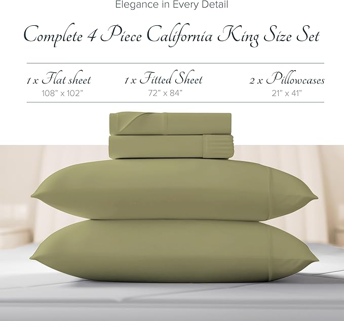 Linen Cooling Bed Sheet Set - California King - 4 Piece