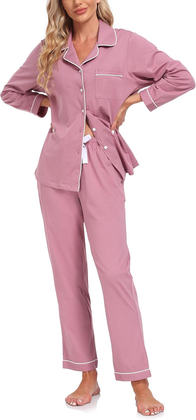 Women's 100% Cotton Pajama Set - Long Sleeve - 2 Piece