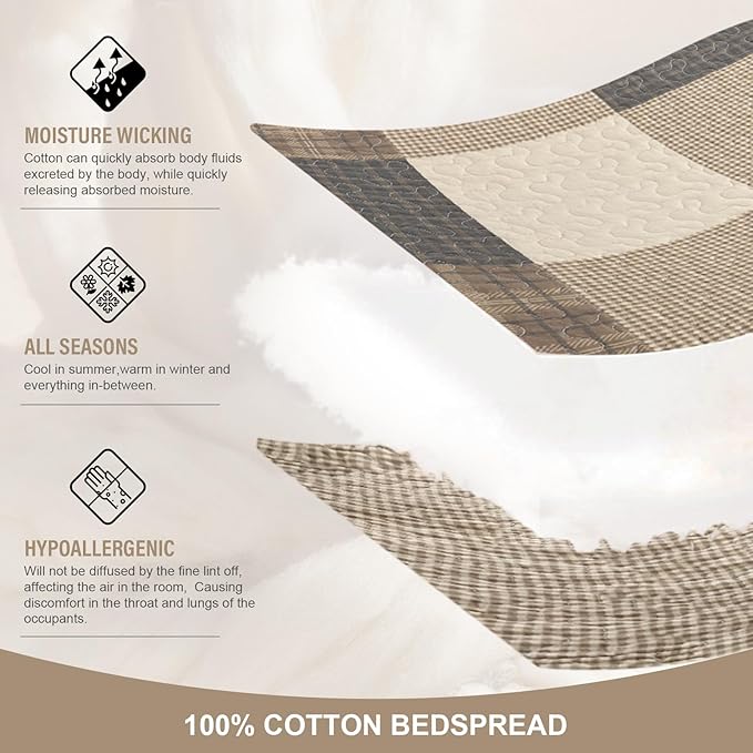 100% Cotton Bedding Set - King - 3 Piece