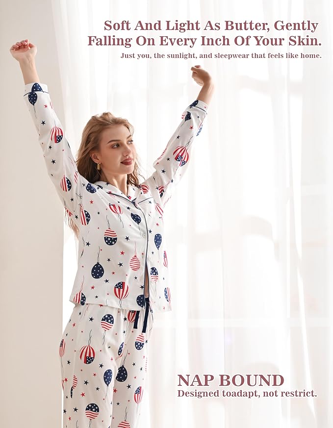 Women's 100% Cotton Pajama Set - Long Sleeve