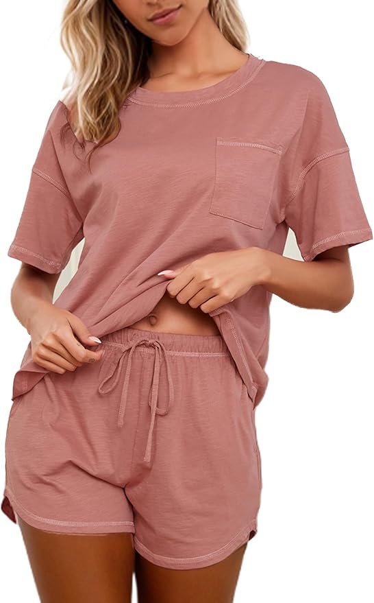 Women's 100% Cotton Shorts Pajama Set - Short Sleeve - 2 Piece