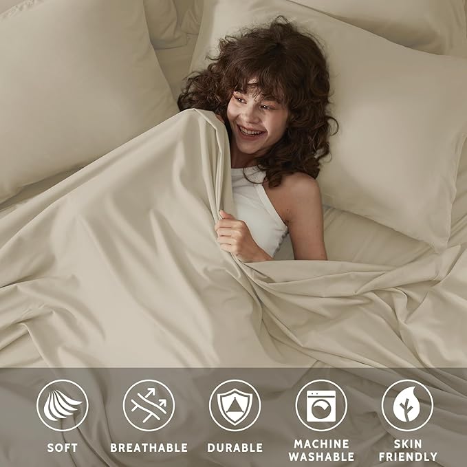 Microfiber Cooling Bed Sheet Set - Twin - 4 Piece