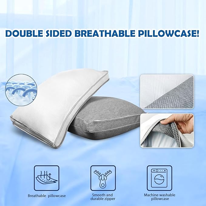 Memory Foam Cooling Bed Pillow - Queen