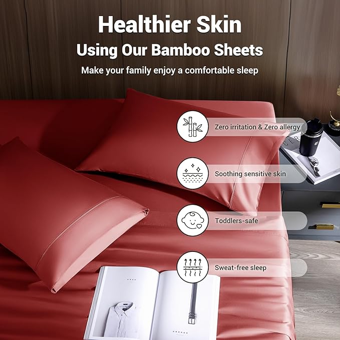 Bamboo Cooling Bed Sheet Set - California King - 4 Piece