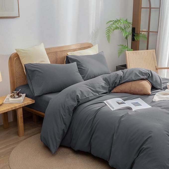Linen Duvet Cover Set - King - 3 Piece