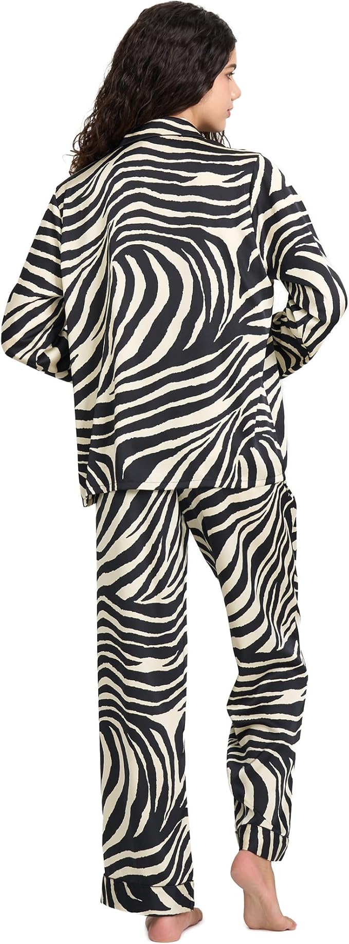 Satin Pajama Set - Long Sleeve - 2 Piece