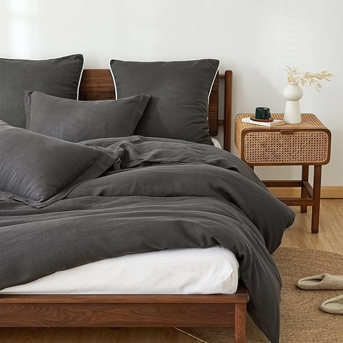 Linen Duvet Cover Set - King - 3 Piece
