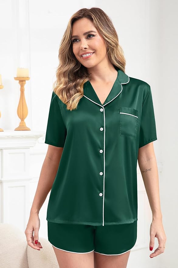 Women's Shorts Pajama Set - Short Sleeve - 2 Piece