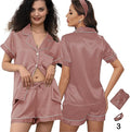Satin Shorts Pajama Set - 3 Piece