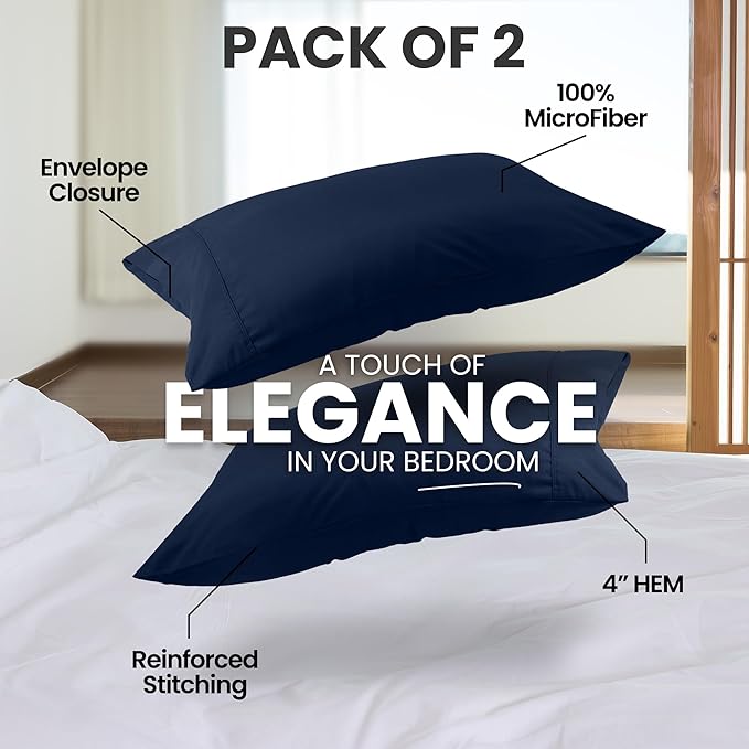 Microfiber Pillowcase Set - Queen - 20 x 30 in - 2 Pack