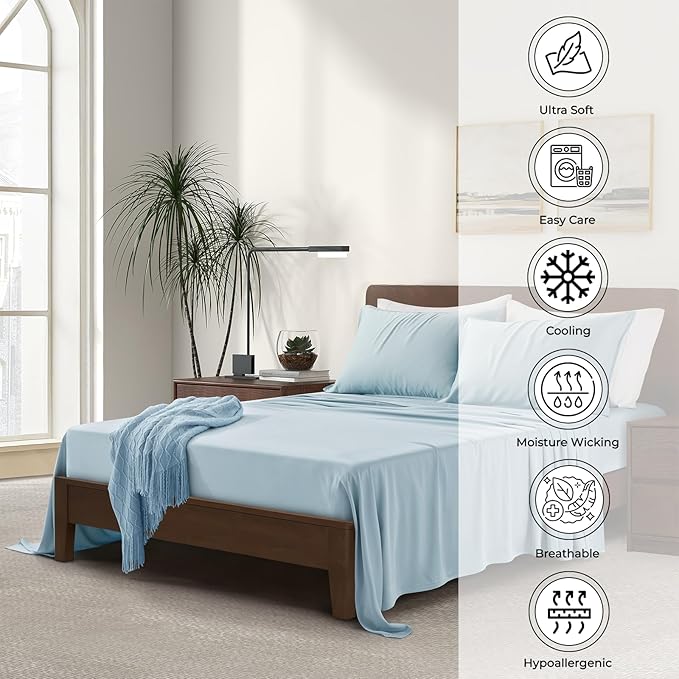 Bamboo Cooling Pillowcase Set - King - 2 Piece