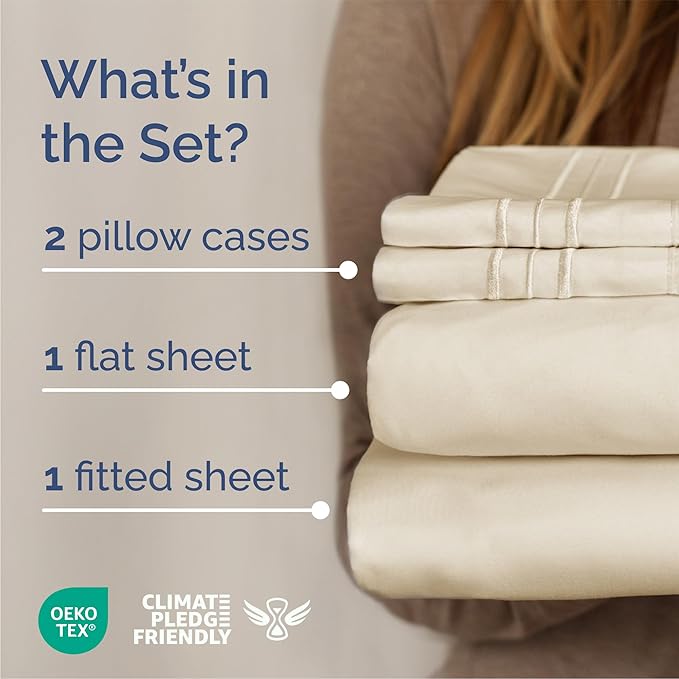 Cooling Bed Sheet Set - Queen - 4 Piece