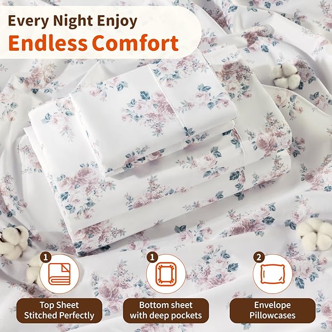 Bed Sheet Set - Queen - 16 in Deep Pocket - 4 Piece