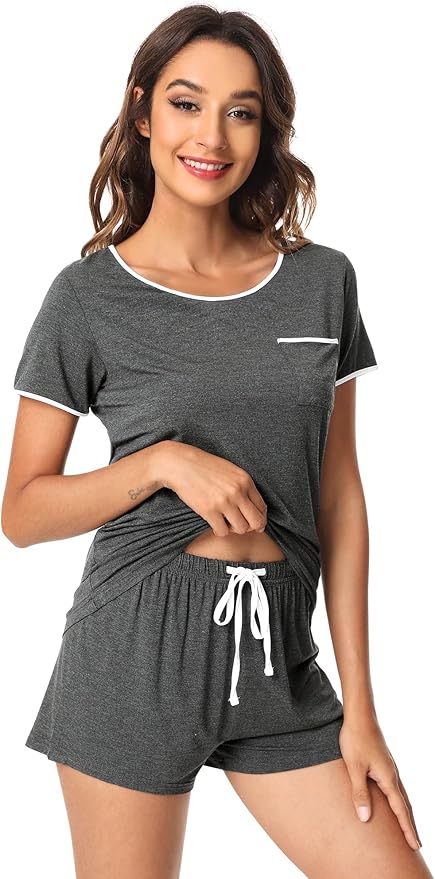Women's Bamboo Cooling Pajama Set - Short Sleeve - 2 Piece