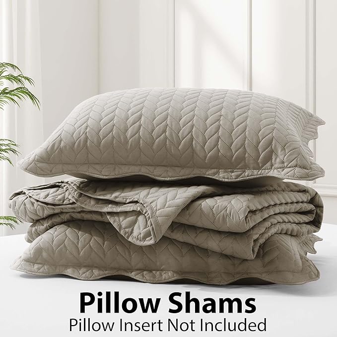 Microfiber Quilt Set - California King - 3 Piece
