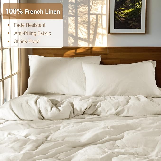 Linen Duvet Cover Set - Queen - 3 Piece