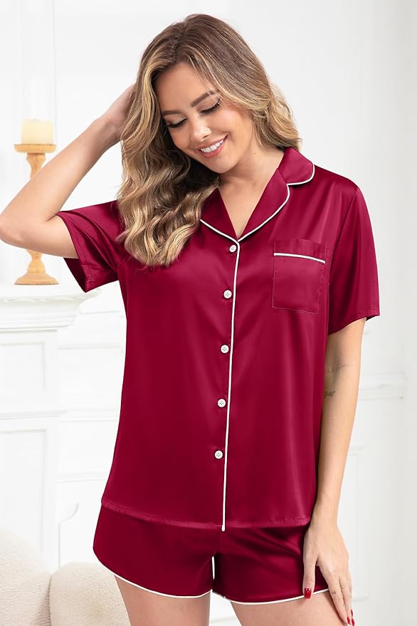 Women's Shorts Pajama Set - Short Sleeve - 2 Piece