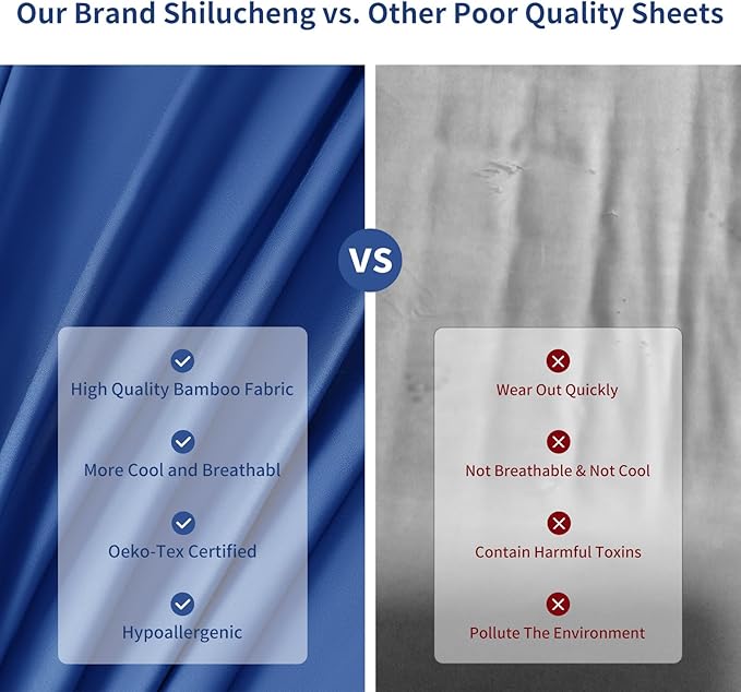 Bamboo Cooling Bed Sheet Set - Queen - 6 Piece