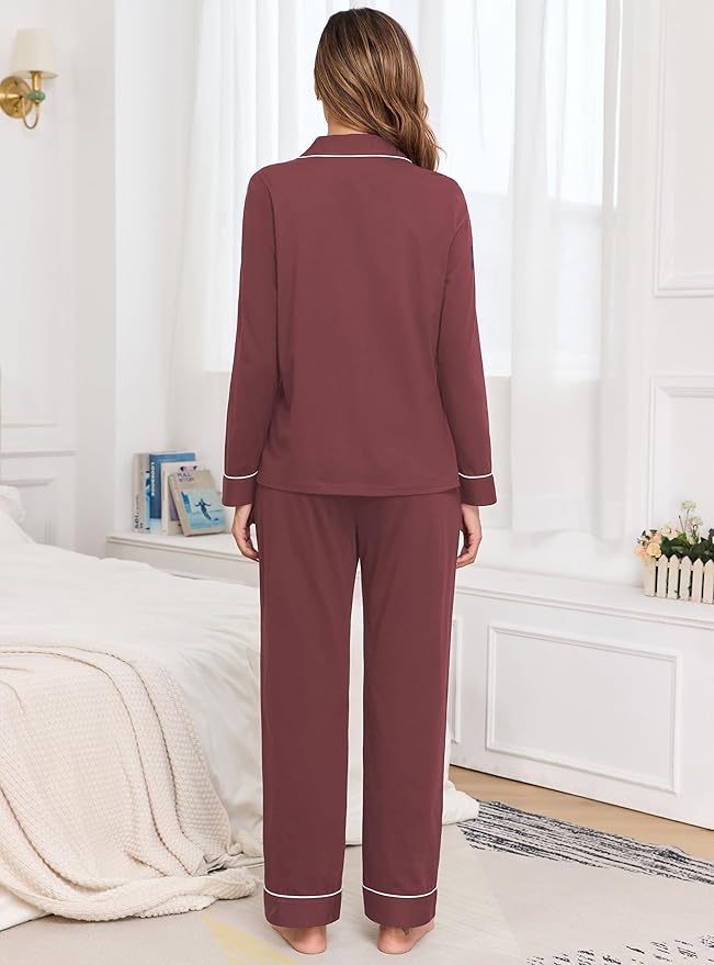 Women's 100% Cotton Pajama Set - Long Sleeve - 2 Piece