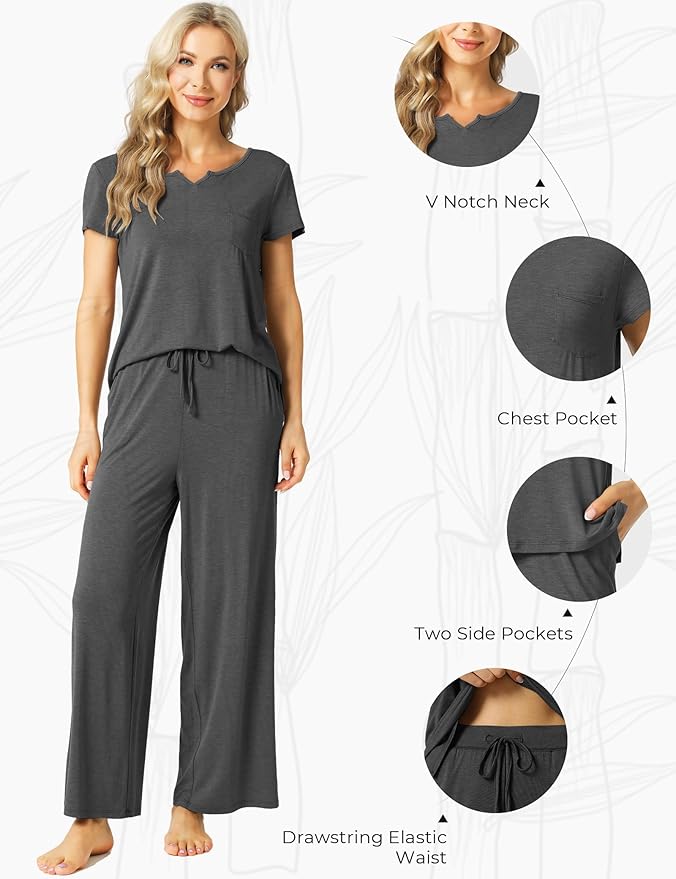 Bamboo Pajama Set - Short Sleeve - 2 Piece