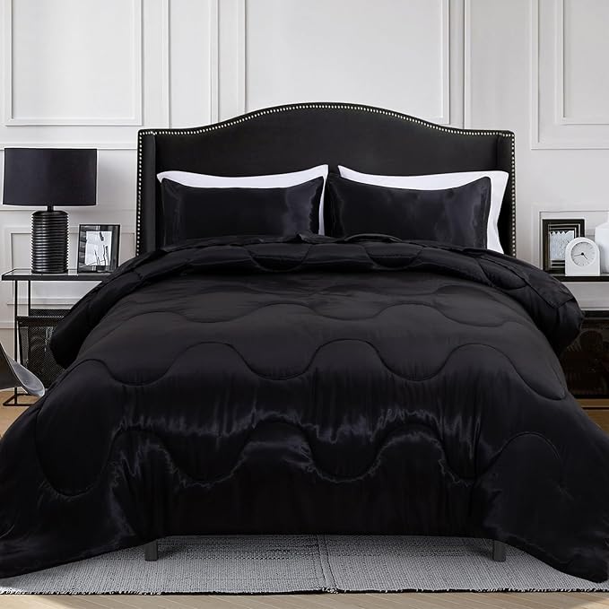 Satin Comforter Set - Queen - 5 Piece