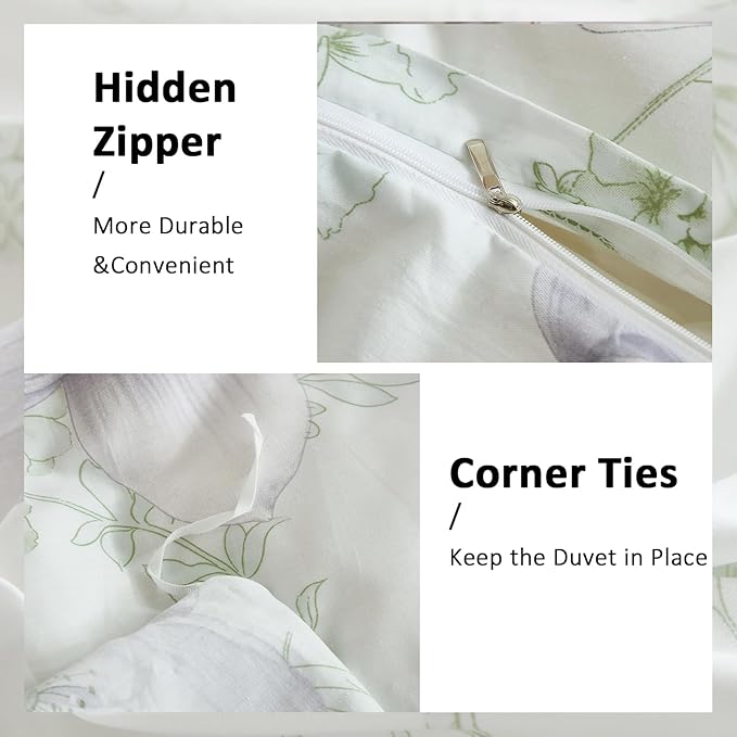 100% Cotton Duvet Cover Set - Queen - 3 Piece