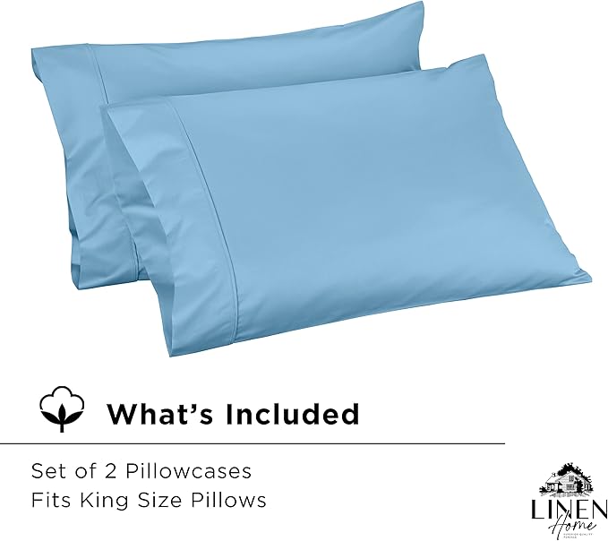 Linen Pillowcase Set - King - 2 Piece
