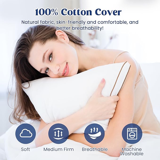 100% Cotton Bed Pillow - King - 2 Piece