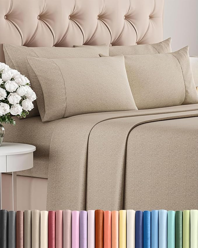 Cooling Bed Sheet Set - Queen - 16 in Deep Pocket - 6 Piece