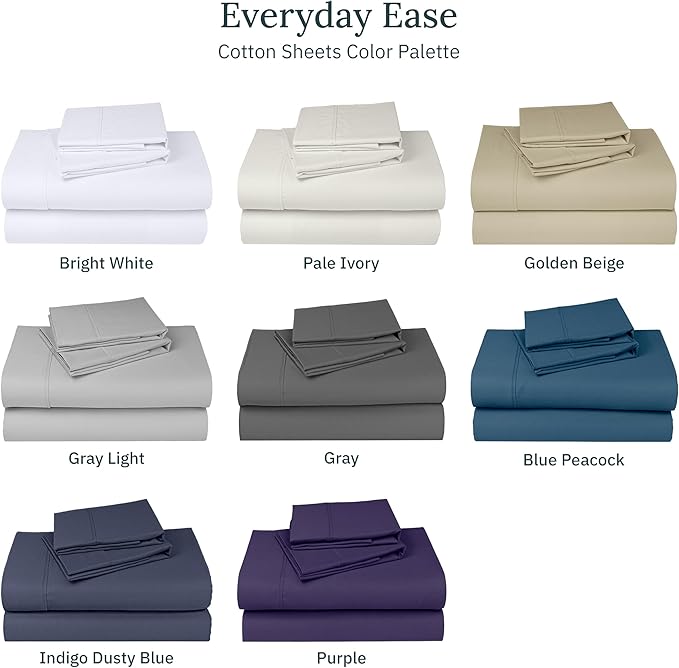 100% Cotton Bed Sheet Set - King - 6 Piece