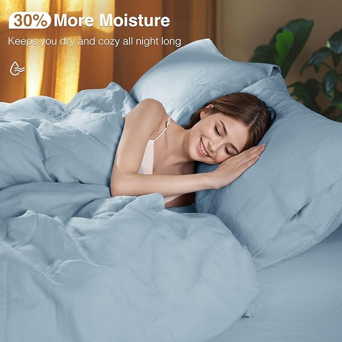 Linen Duvet Cover Set - Queen - 3 Piece