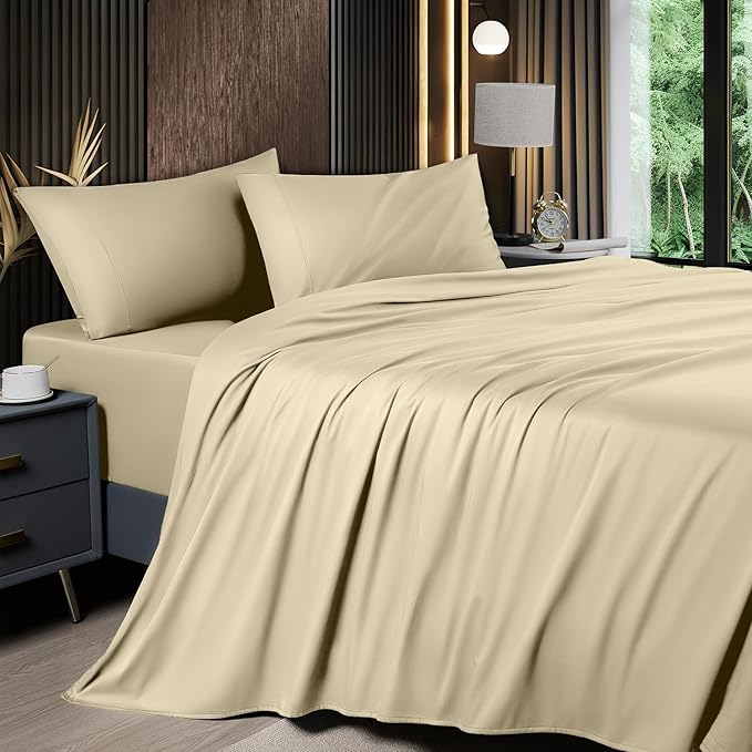 Bamboo Cooling Bed Sheet Set - Queen - 4 Piece