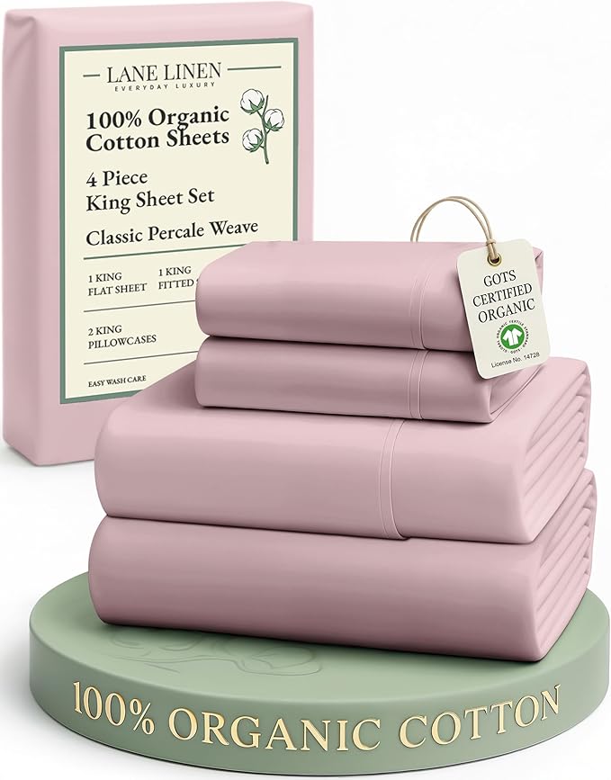 Linen Bed Sheet Set - King - 4 Piece
