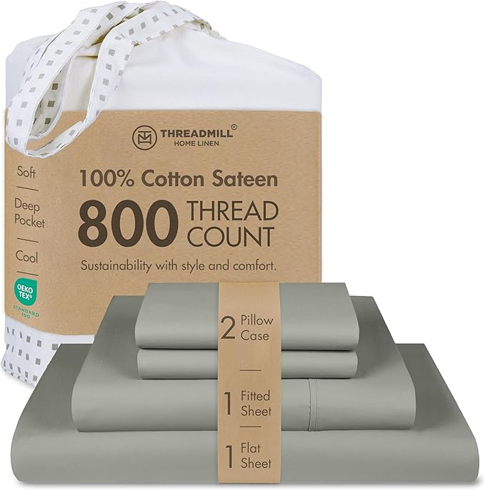 100% Cotton Bed Sheet Set - Queen - 16 in Deep Pocket - 4 Piece