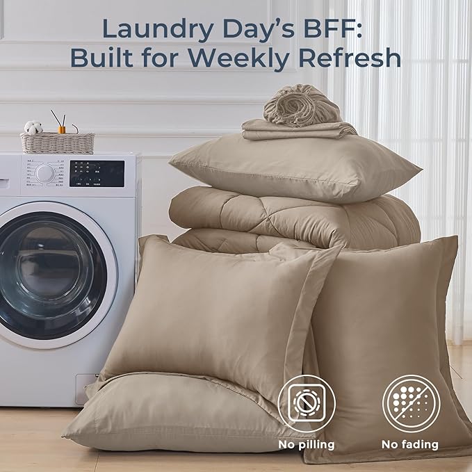 Linen Comforter Set - King - 7 Piece